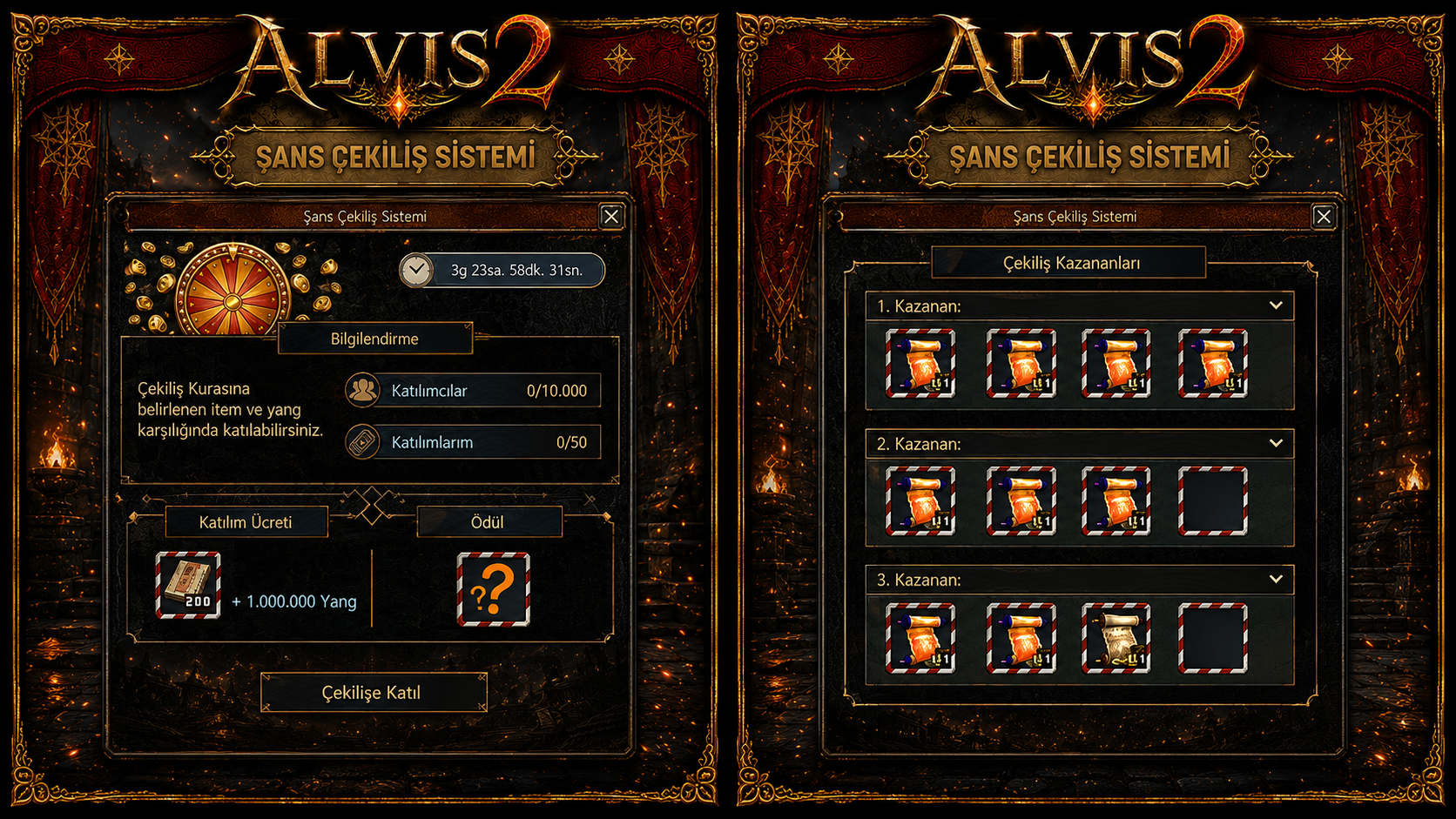 ALVIS2 Şanslı Çekiliş